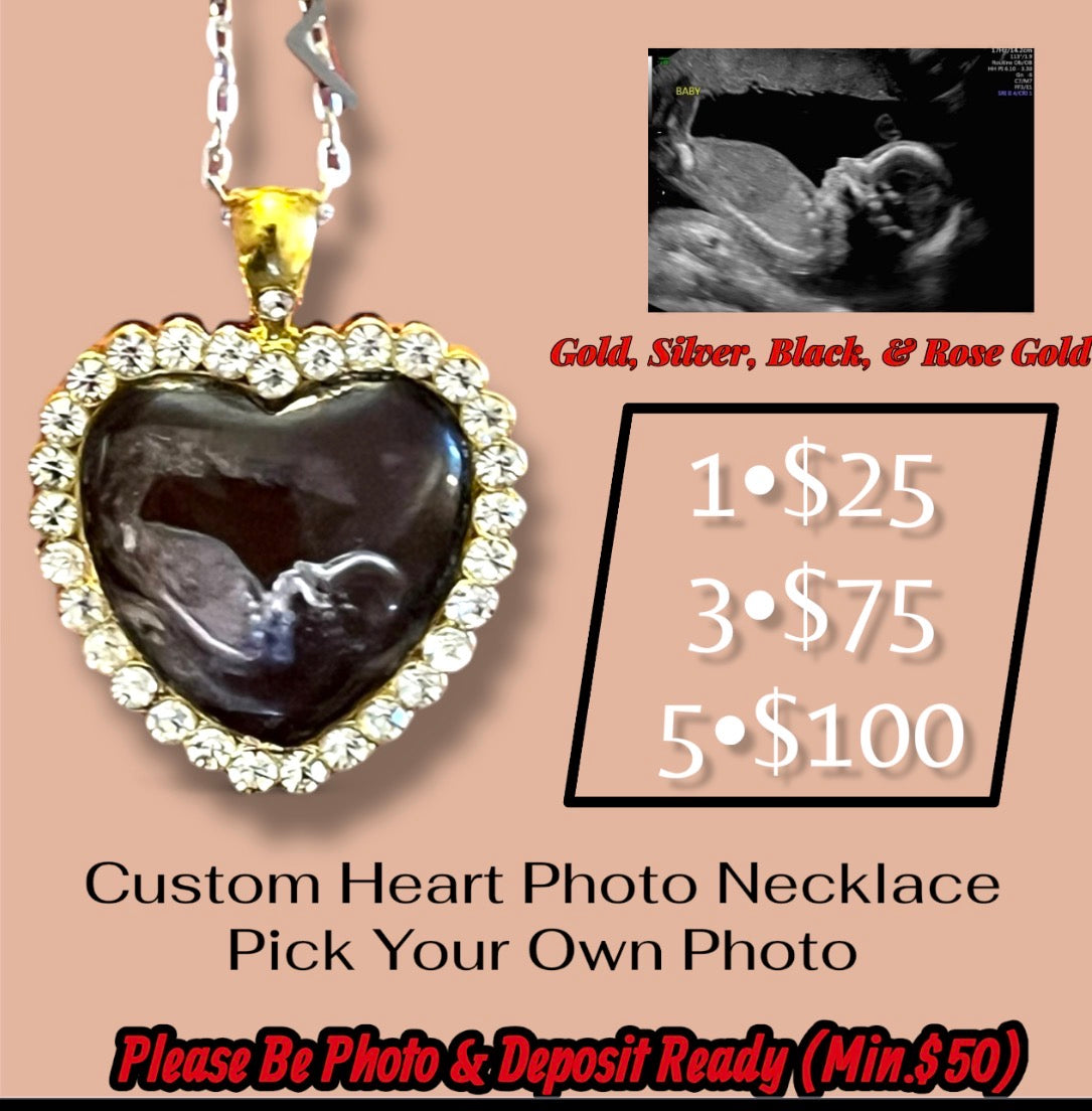 Custom Heart Photo Necklace