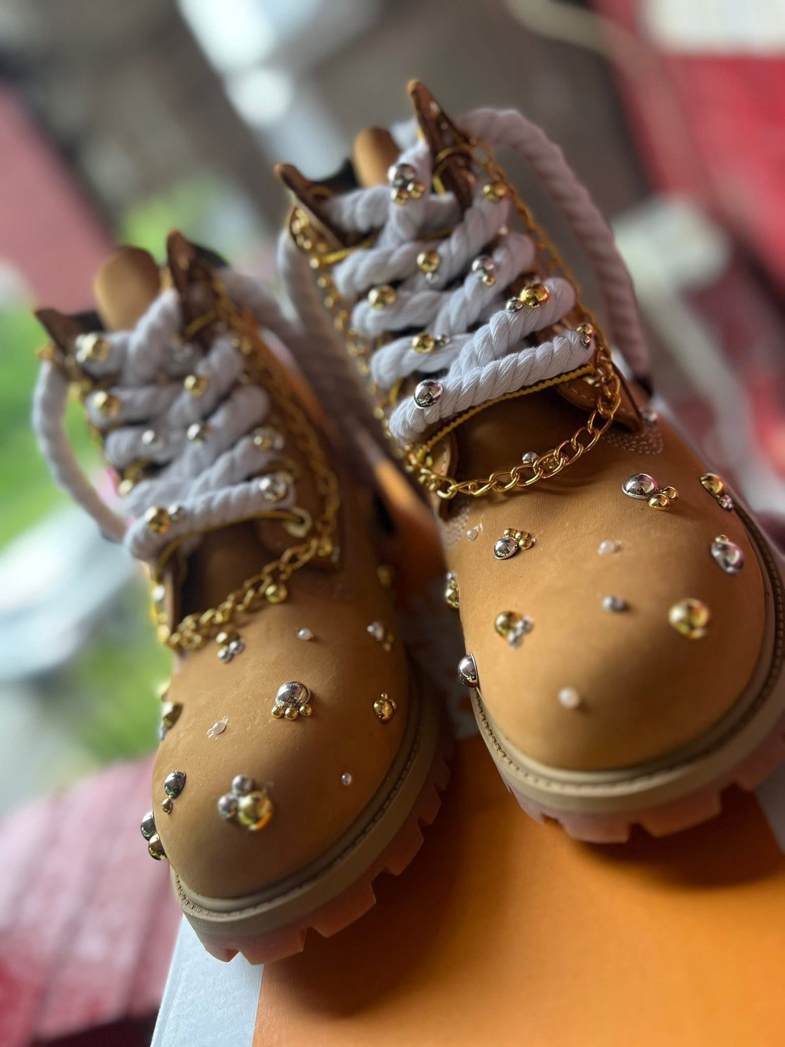 Custom Pearl Timberlands