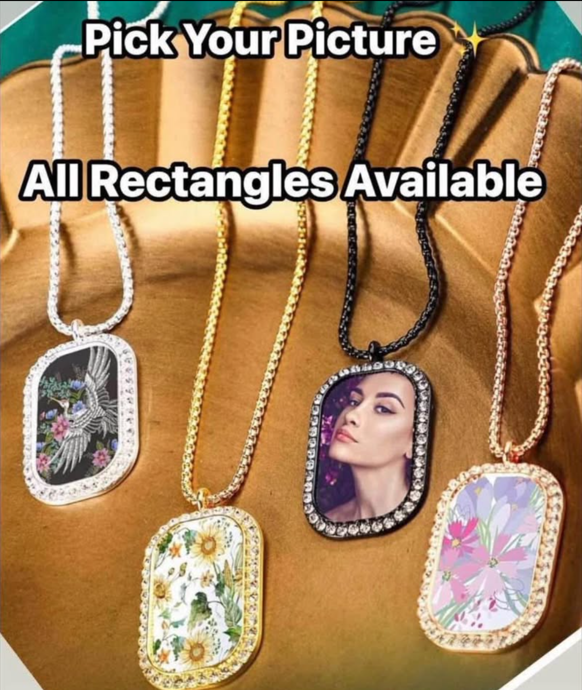 Custom Rectangle Photo Necklace