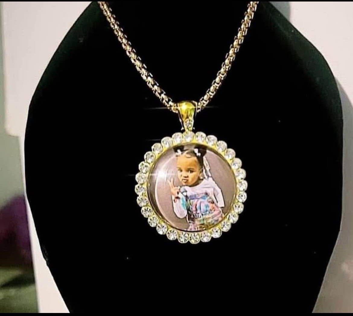 Custom Circle Photo Necklace