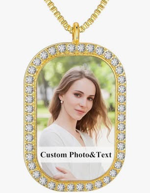 Custom Rectangle Photo Necklace
